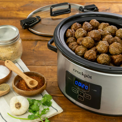 Crock-Pot® Programmable 4-Quart Cook & Carry Slow Cooker, Stainless Steel