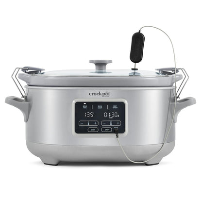 Crock-Pot® Programmable 7-Quart Cook & Carry Slow Cooker with Sous Vide, Stainless Steel